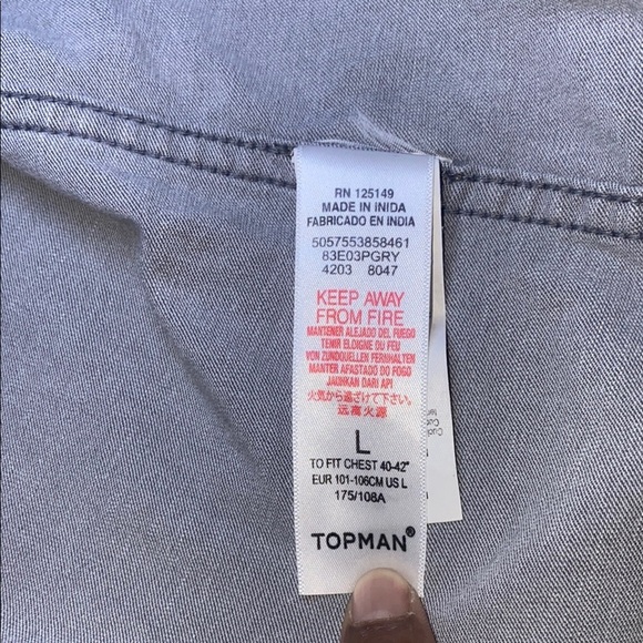 Topman Gray Lightweight Shirt Jacket Slim Fit - Picture 7 of 11